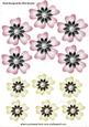 Pretty Pink and Yellow Flowers with Pearls Emb