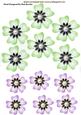 Pretty Green and Lilac Flowers with Pearls Emb