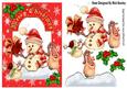 Snowman in the Snow with Presents and Holly