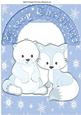 Little Foxy and Polar Bear Ice Friends in the Snow A4