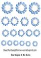 Pretty Blue Flower Emb in Various Sizes