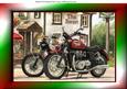 Vintage Motorbikes Outside a Country Pub A4