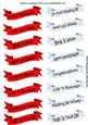 Red and Silver Banner Wedding Sentiment Tags