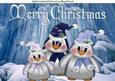 Penguin Family in the Antarctic with Hat and Scarf on A4