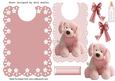 Pink Fluffy Puppy with Bows on a Lace Bib