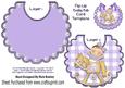 Baby Girl Riding a Rocking Horse on a Purple Bib