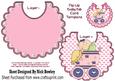 Baby Girl in a Stroller on a Bib with Bows