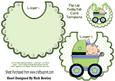 Baby Boy in a Stroller on a Green Dotty Bib