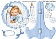 Sweet Baby Boy Playing Peek a Boo on a Lace Plate & Stand