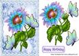 Fantasy Rainbow Sunflower & Rainbow Butterflies