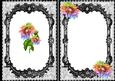 Pretty Rainbow Sunflowers in a Black Lace Frame A5 Insert