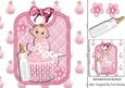 Cute Baby with Blanket on a Cupcake with Bib 8x8