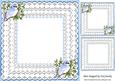 Pretty Blue Bird with Flowers on Lace 8x8 Insert