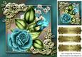 Pretty Turq Rose in Ornate Frame 8x8