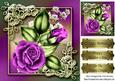 Pretty Cerise Rose in Ornate Frame 8x8