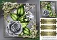 Pretty Silver Rose in Ornate Frame 8x8