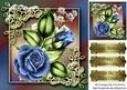 Pretty Blue Rose in Ornate Frame 8x8