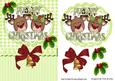 Cute Reindeers with Holly and Christmas Bells