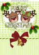 Cute Reindeers with Holly and Christmas Bells A4