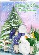 Boys in the Snow Building a Snowman A4