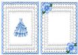 Blue Party Dress with Flowers on Lace A5 Insert