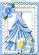 Blue Party Dress with Cake and Champagne A4
