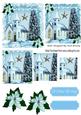 Pretty Church in the Snow with Silver Star Pyramids