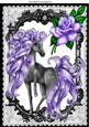 Black Lace with Purple Rose, & Fantasy Unicorn A4