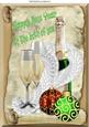 Happy New Year! Champagne and Glasses A4