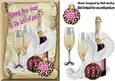 Happy New Year! Champagne and Glasses Pink Baubles