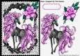 Beautiful Fantasy Unicorn with Pink Rose & Black Lace
