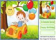 Boy in His Car with Balloons 8x8