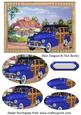 Blue 1948 Vintage Woody, with Pretty Cottage Oval Pyramids