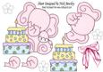 Cute Pink Elephant with Birthday Cake A4