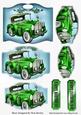 Green Vintage Car on a Plaque, Bracket Pyramids
