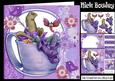Gnome Snoozing Having 40 Winks with Purple Bird 8x8 Mini Kit