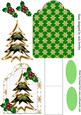 Pretty Christmas Tree with Holly and Berries Easel Card