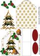 Christmas Tree with Robin and Holly Easel Card