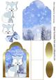 Little Fox in the Snow with Trees Easel Card