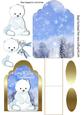 Little Polar Bear in the Snow with Trees Easel Card