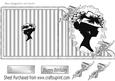 Vintage Silhouette Lady in Hat on Lace on Silver Stripe
