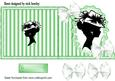 Vintage Silhouette Lady in Green Stripe Edge Card