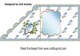 Pretty Blue Bird with Flowers and Bows Over the Edge Insert