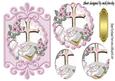 Baby Girl Christening with Flower Shoes Oval Pyramids