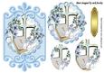Baby Boy Christening with Flowers Shoes Oval Pyramids