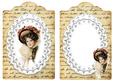 Vintage Lady in Hat on Lace Script Tag Insert