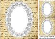 Gold Vintage Script on Lace 8x8 Card/insert with Toppers
