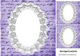 Purple Script on Lace 8x8 Card/insert with Toppers