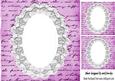 Pink Vintage Script on Lace 8x8 Card/insert with Toppers