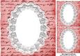 Red Vintage Script with Lace 8x8 Card/insert with Toppers